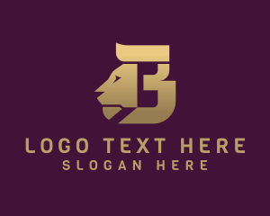 Feline - Golden Lion Letter B logo design