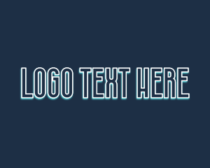 Techno - Futuristic Luminous Outline logo design