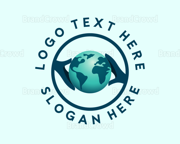 Global Earth Hand Logo