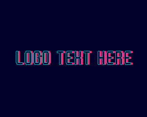 Computer Technology - Tech Neon Glitch logo design