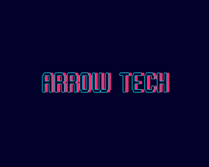 Tech Neon Glitch logo design