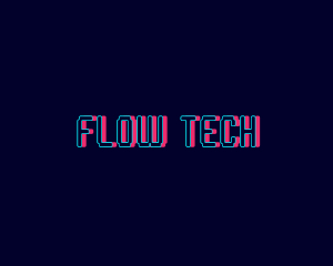 Tech Neon Glitch logo design