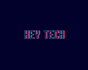 Tech Neon Glitch logo design