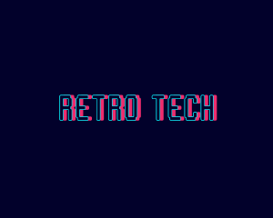 Tech Neon Glitch logo design