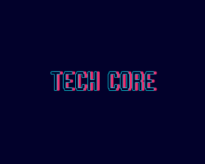 Tech Neon Glitch logo design