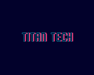 Tech Neon Glitch logo design