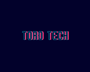 Tech Neon Glitch logo design