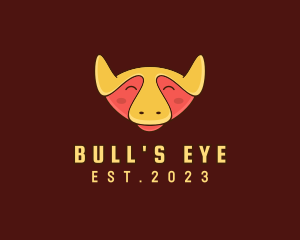 Happy Cute Bull logo design