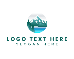 River - Mountain River Nature logo design