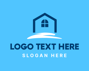 Roofing - Blue Roof Home Maintenance logo design