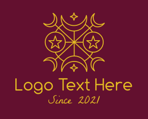 Mystic - Gold Celestial Astrology logo design