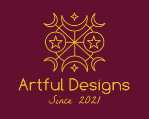 Gold Celestial Astrology  logo design