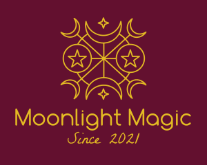 Nighttime - Gold Celestial Astrology logo design