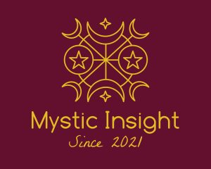 Psychic - Gold Celestial Astrology logo design