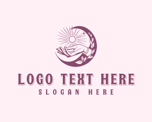 Wellness Hand Moon logo design