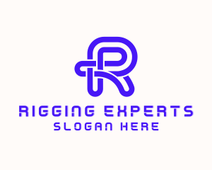 Digital It Expert Digital Letter R logo design