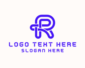 Lettermark - Digital It Expert Digital Letter R logo design