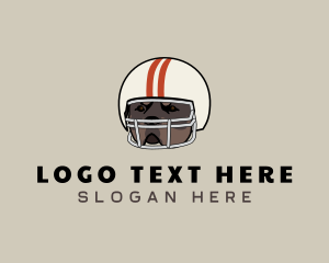 Helmet - Pitbull Dog Football logo design