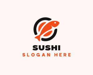 Sushi Asian Food Restaurant logo design