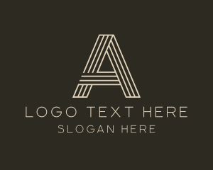 Minimalist Stripes Letter A logo design