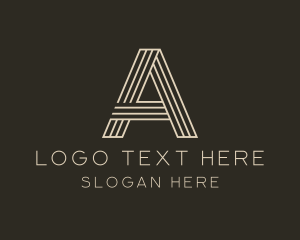 Simple - Minimalist Stripes Letter A logo design