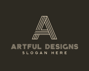 Minimalist Stripes Letter A logo design