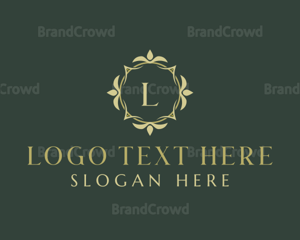 Floral Ornamental Crest Logo