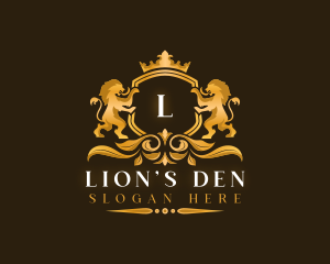 Lion Crest Crown logo design