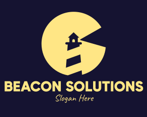 Moon Lighthouse Beacon logo design