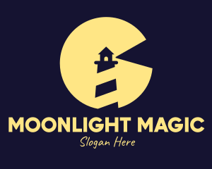 Midnight - Moon Lighthouse Beacon logo design