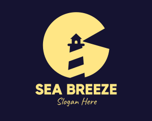 Coastline - Moon Lighthouse Beacon logo design