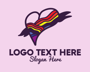 Lgbt - Festive Rainbow Heart Banner logo design