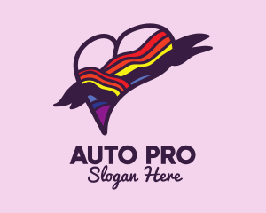 Lgbtq - Festive Rainbow Heart Banner logo design