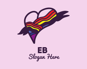 Gay Marriage - Festive Rainbow Heart Banner logo design