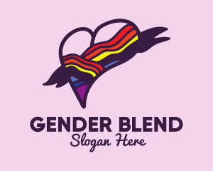 Gender - Festive Rainbow Heart Banner logo design