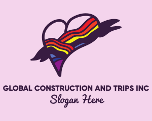 Gay - Festive Rainbow Heart Banner logo design