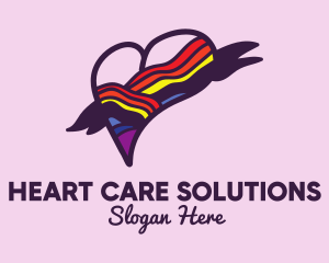 Festive Rainbow Heart Banner logo design