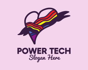 Transgender - Festive Rainbow Heart Banner logo design