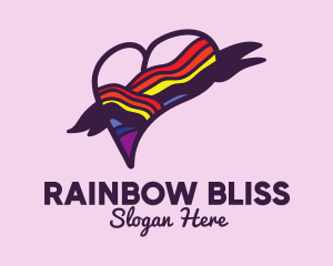 Lgbtq - Festive Rainbow Heart Banner logo design