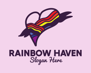 Festive Rainbow Heart Banner logo design