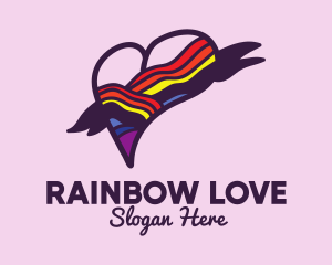 Festive Rainbow Heart Banner logo design