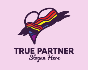 Ally - Festive Rainbow Heart Banner logo design