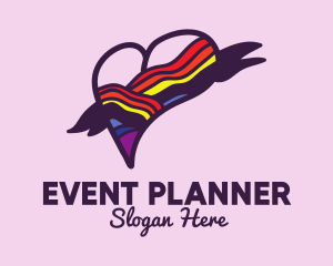Lgbt - Festive Rainbow Heart Banner logo design