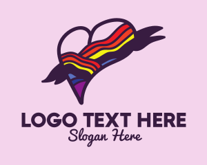 Lgbtq - Festive Rainbow Heart Banner logo design