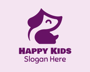 Cute Happy Puppy logo design