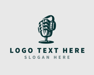 Podcast - Multimedia Music Microphone logo design