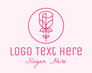 Minimalist Pink Rose Logo