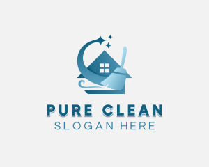 Cleaning Broom Janitorial logo design