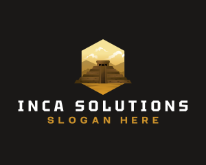 Inca - Mayan Pyramid Temple logo design