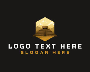 Mayan Pyramid Temple Logo